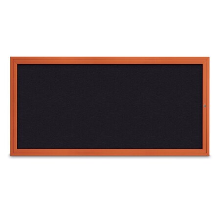 United Visual Products Slim Enclosed Corkboard, 24"x36", Gold Alum Frame/Surf UVEB2436-GOLD-SURF
